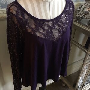 Victoria’s Secret Plum Soft Sequin Accented Top